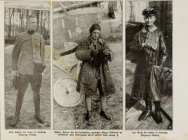 1917 - alter Druck - Flugpiloten im 1. Weltkrieg